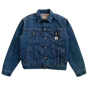 Men's Carhartt Sherpa Lined Denim Jacket Size Medium